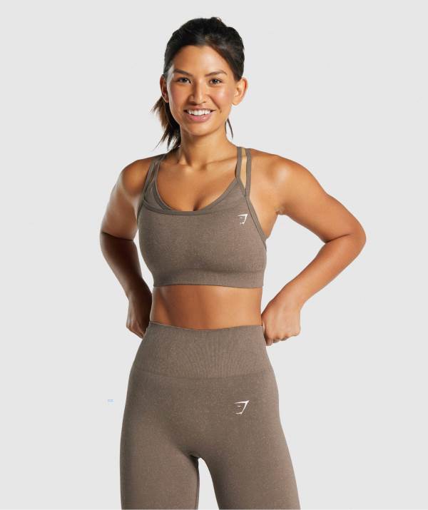 Damske Športové Podprsenky Gymshark Adapt Fleck Seamless Hnede | SQ1524370